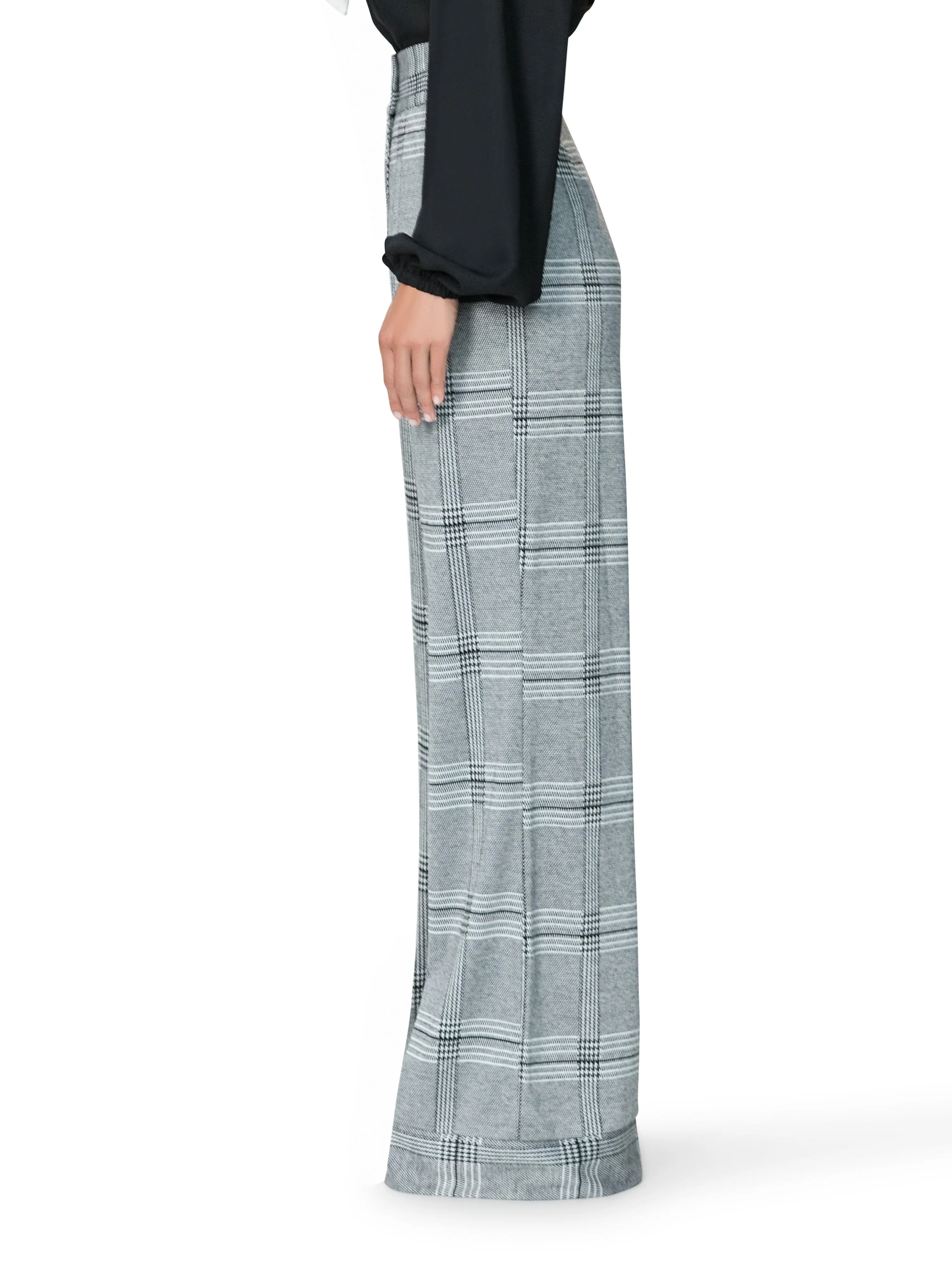 "Bardot" High Waist Houndstooth Pants