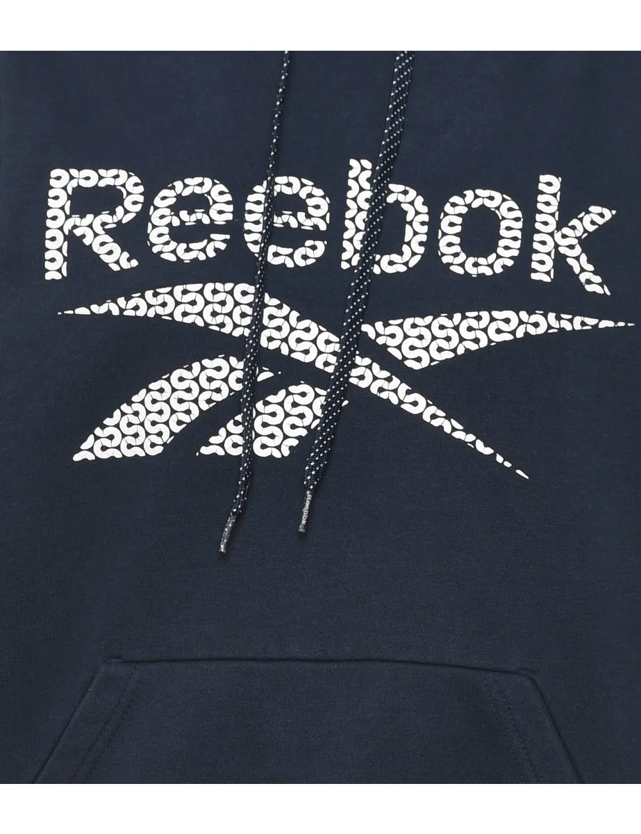 Reebok Navy Printed Hoodie - M