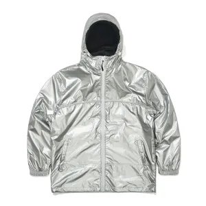 ROUND LINE HOODED JACKET SILVER
