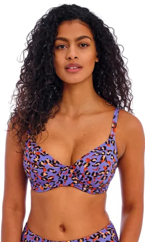 Santiago Nights Leopard UW Plunge Bikini Top