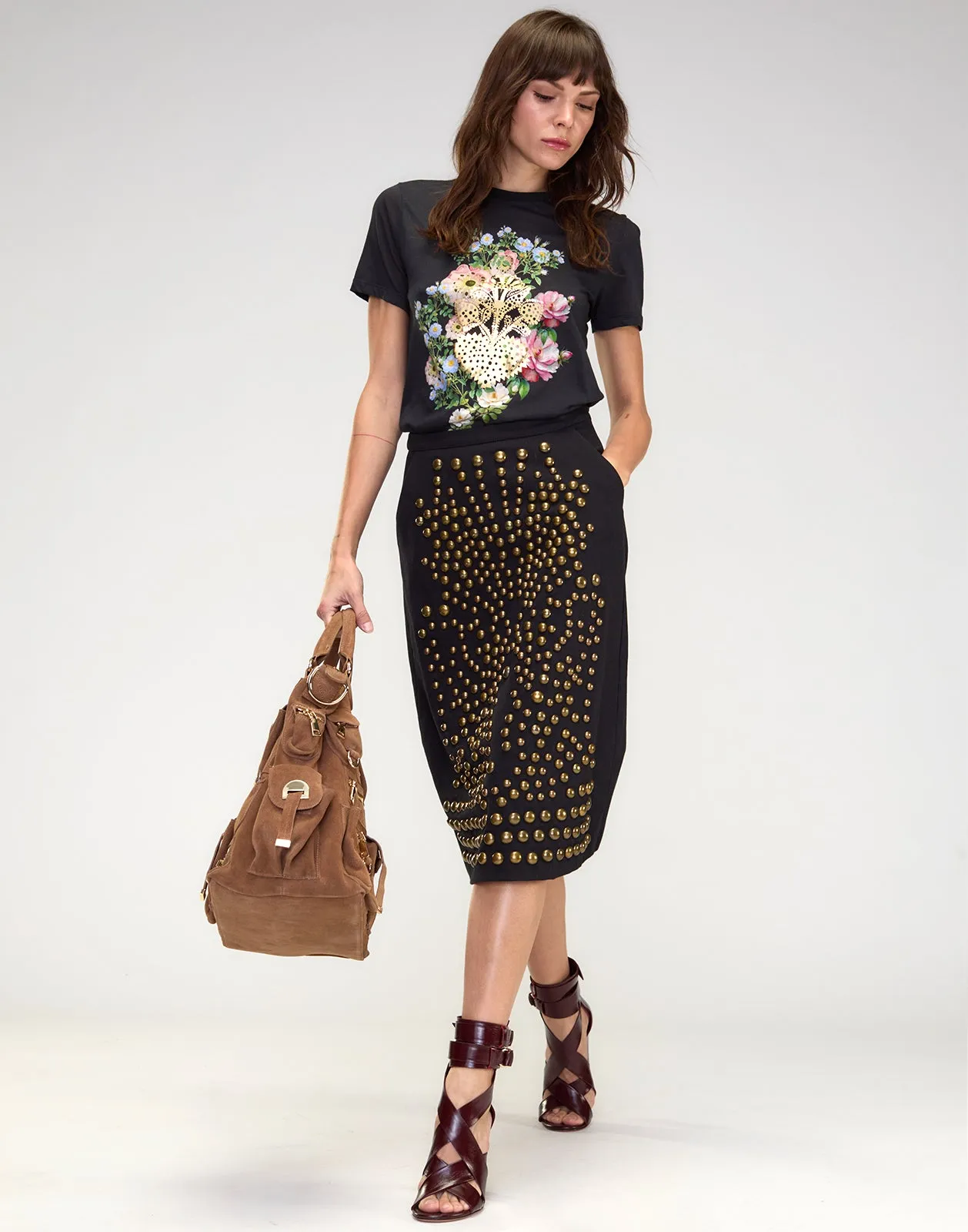 Serena Studded Denim Skirt