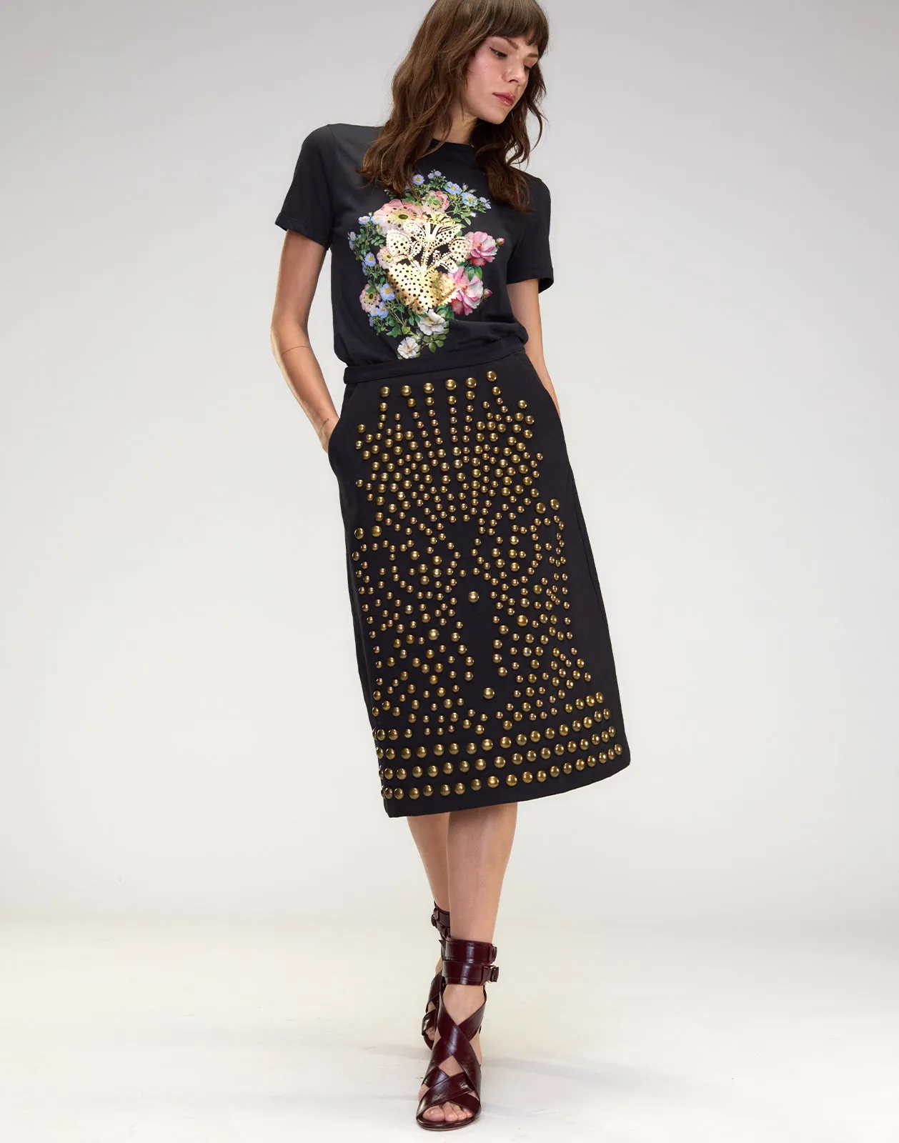 Serena Studded Denim Skirt