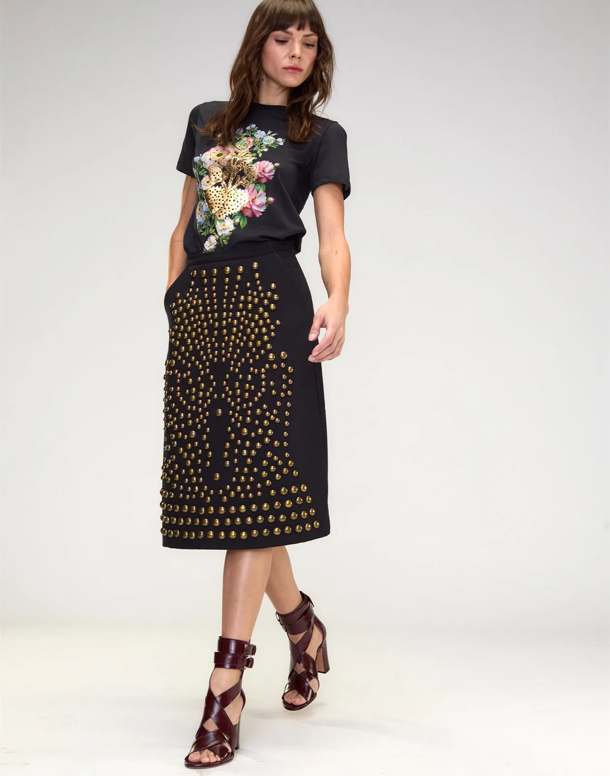 Serena Studded Denim Skirt