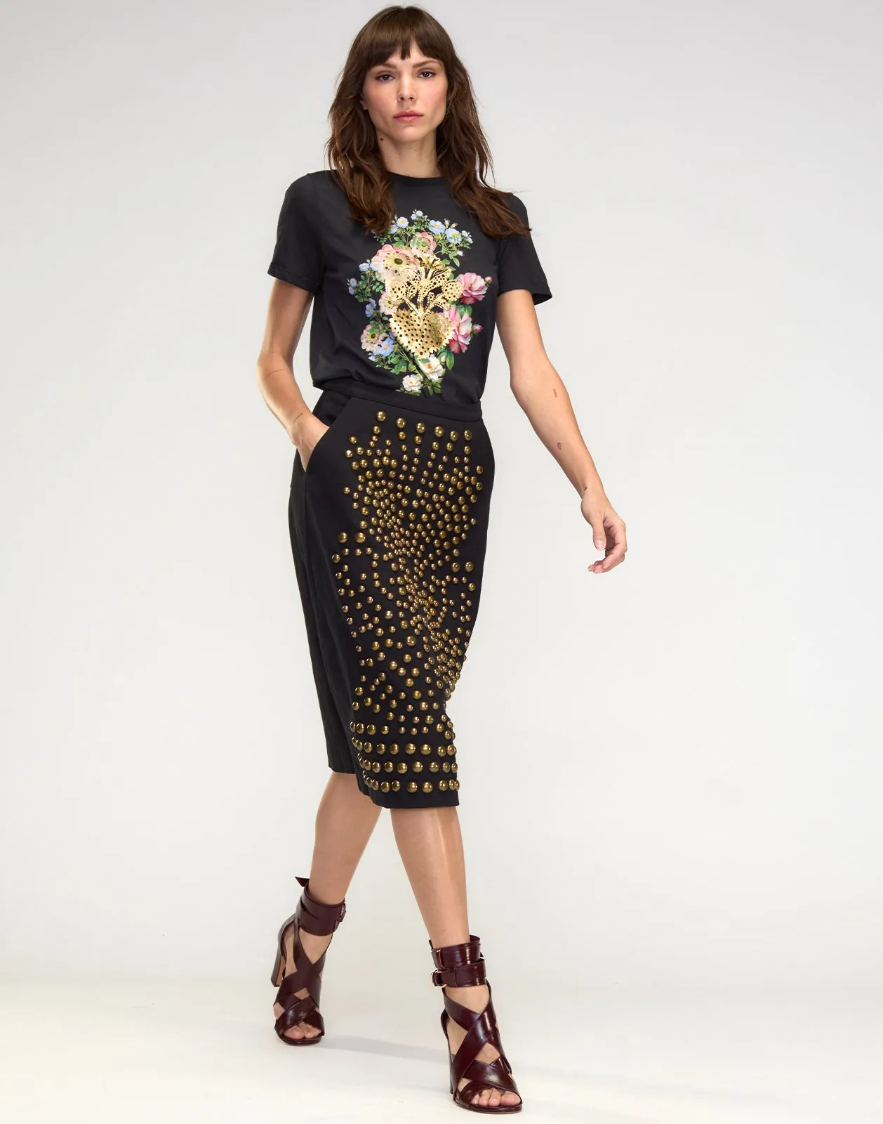 Serena Studded Denim Skirt
