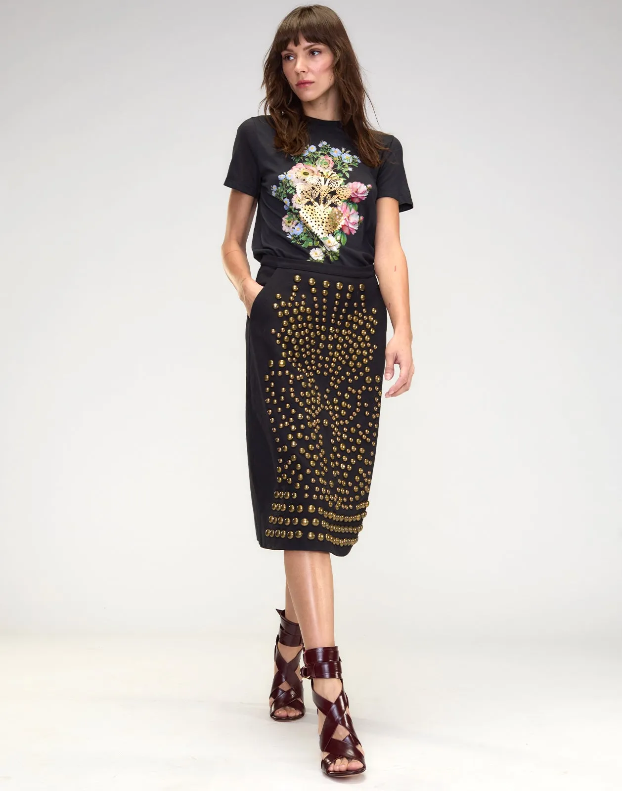 Serena Studded Denim Skirt