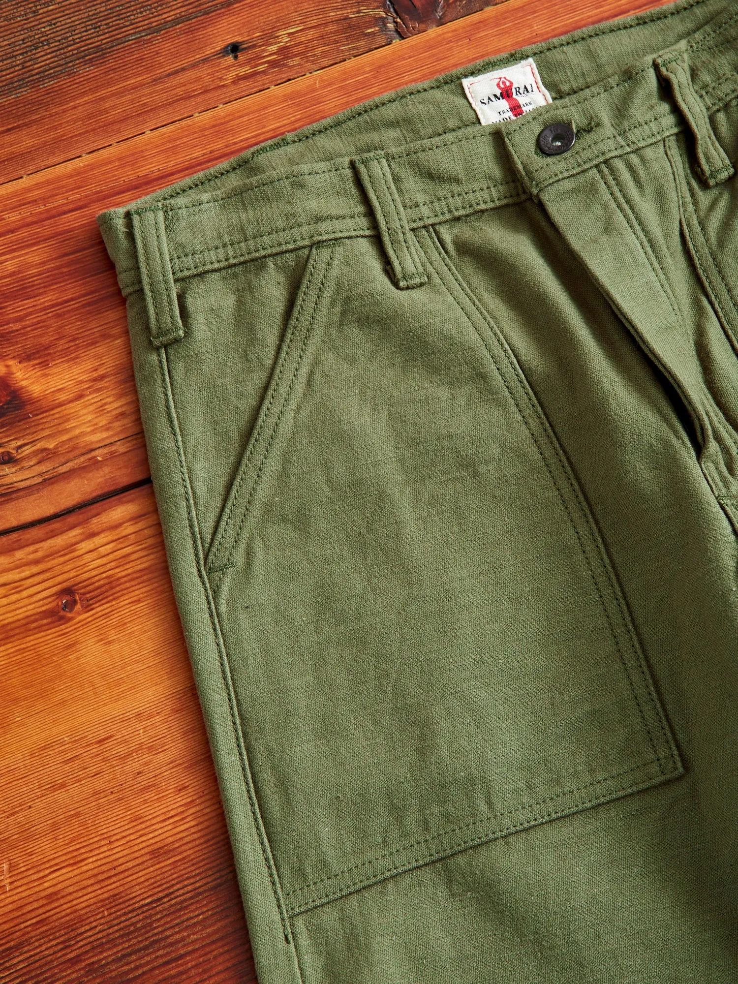 SJ52BP 15oz Slub Selvedge Chino in Olive