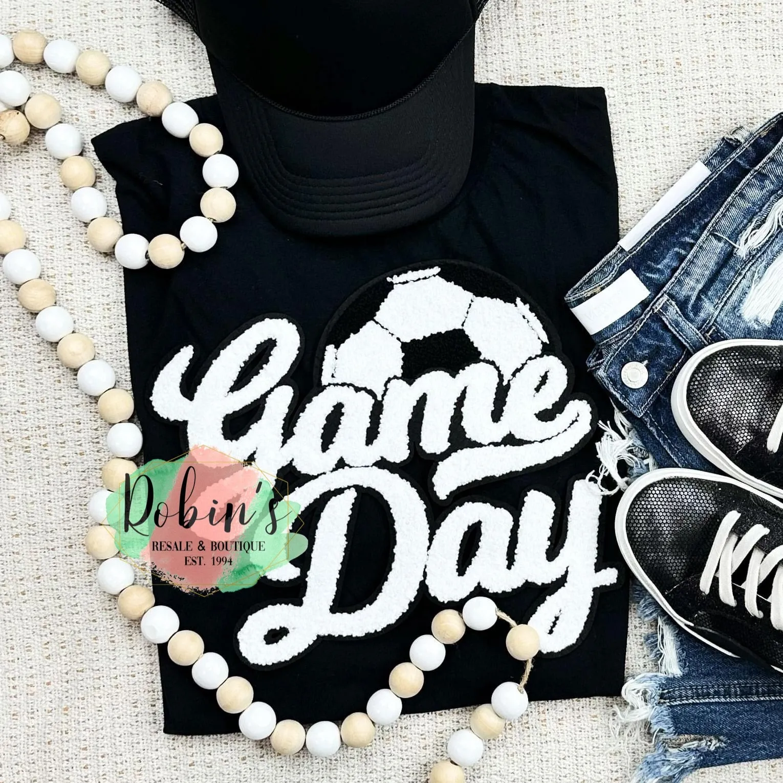 Soccer Game Day Chenille Patch Sweatshirt
