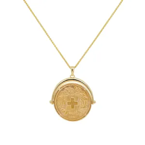 Spinning Swiss Franc Gold Coin Necklace | 4.90GMS