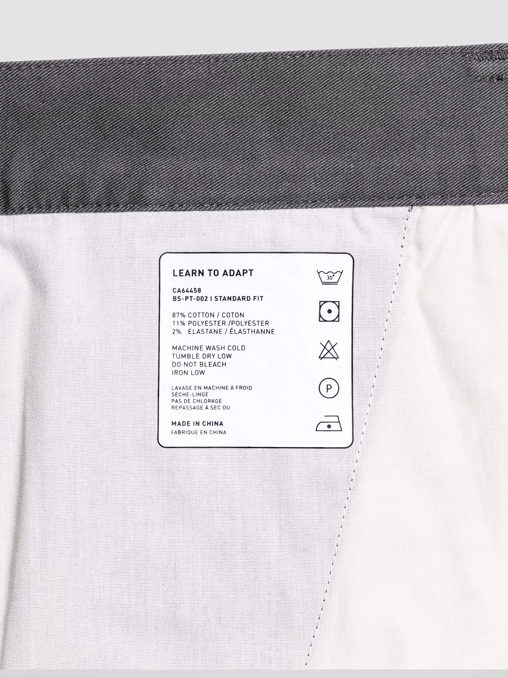 Standard Fit Chino Pant Charcoal Gray