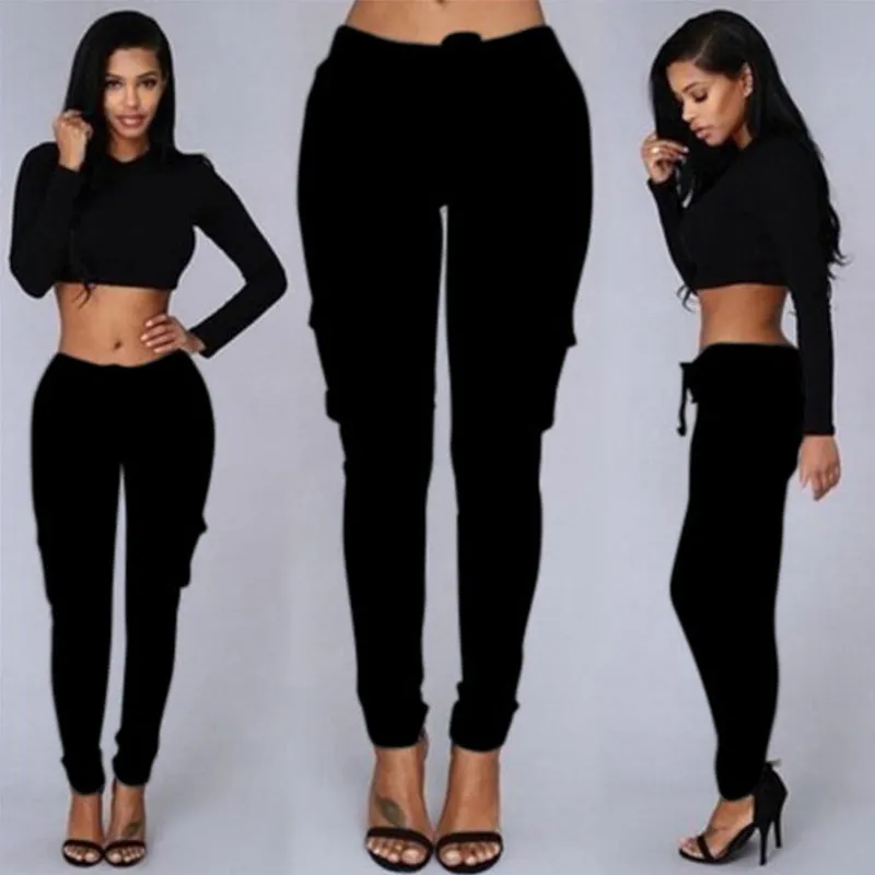 Straight Bullet Pencil Women's Drawstring Lace Casual Pants