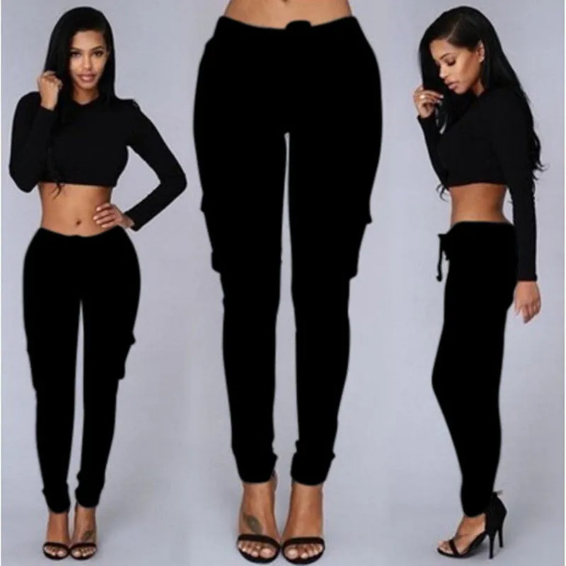 Straight Bullet Pencil Women's Drawstring Lace Casual Pants