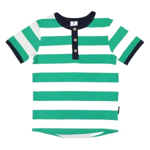 Striped Henley Tee Green Stripe