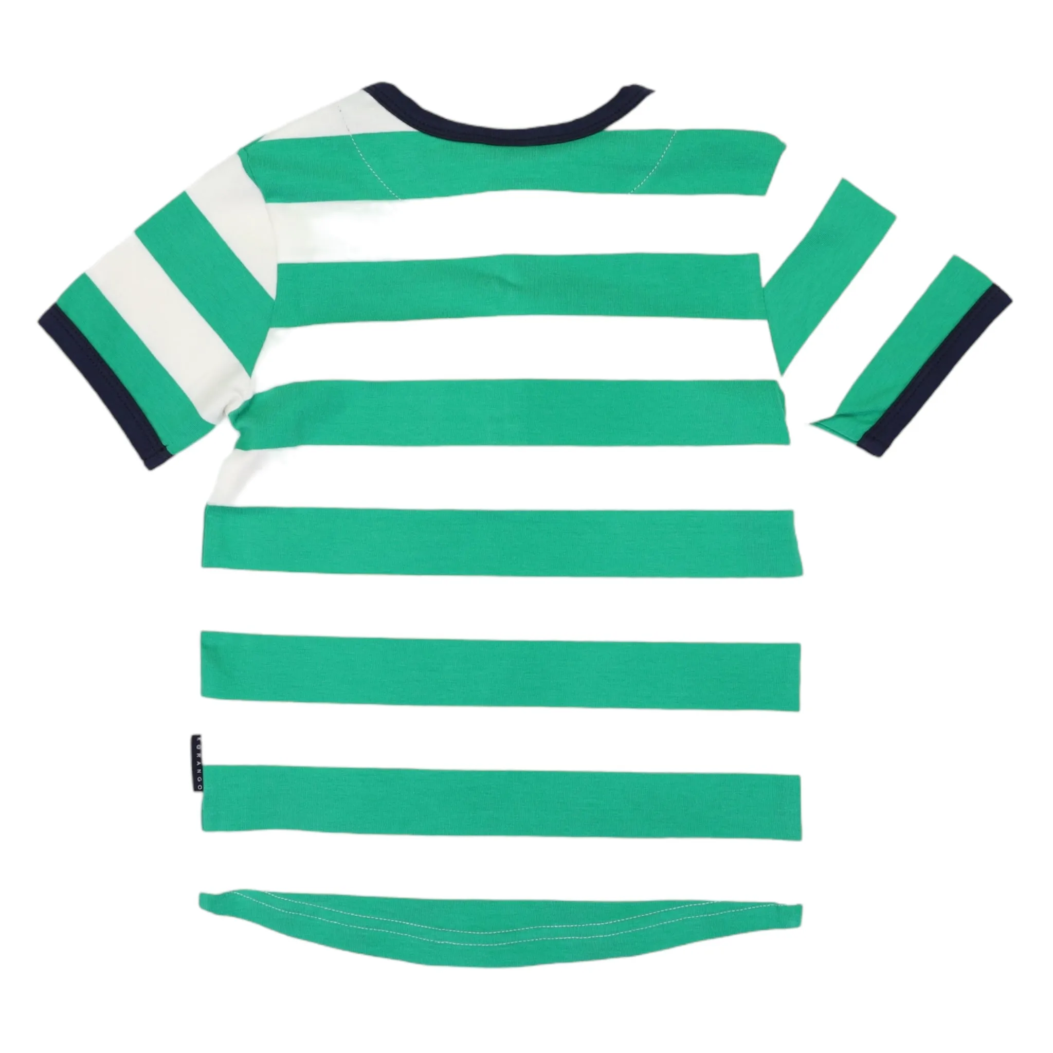 Striped Henley Tee Green Stripe