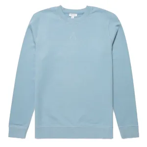 Sunspel Loopback Sweatshirt Blue Mist