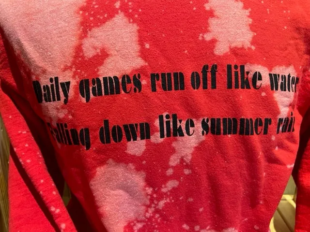 Sweatshirt: Red Tie Dye Bleach w/Sea Child Lyric