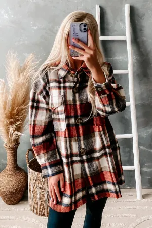 Sweet Like Brownies Oversized Plaid Shacket (Brown Mix)