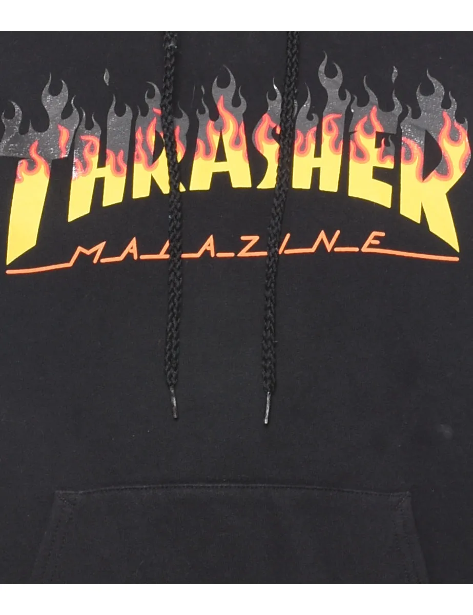 Thrasher Flame Design Printed Hoodie - S