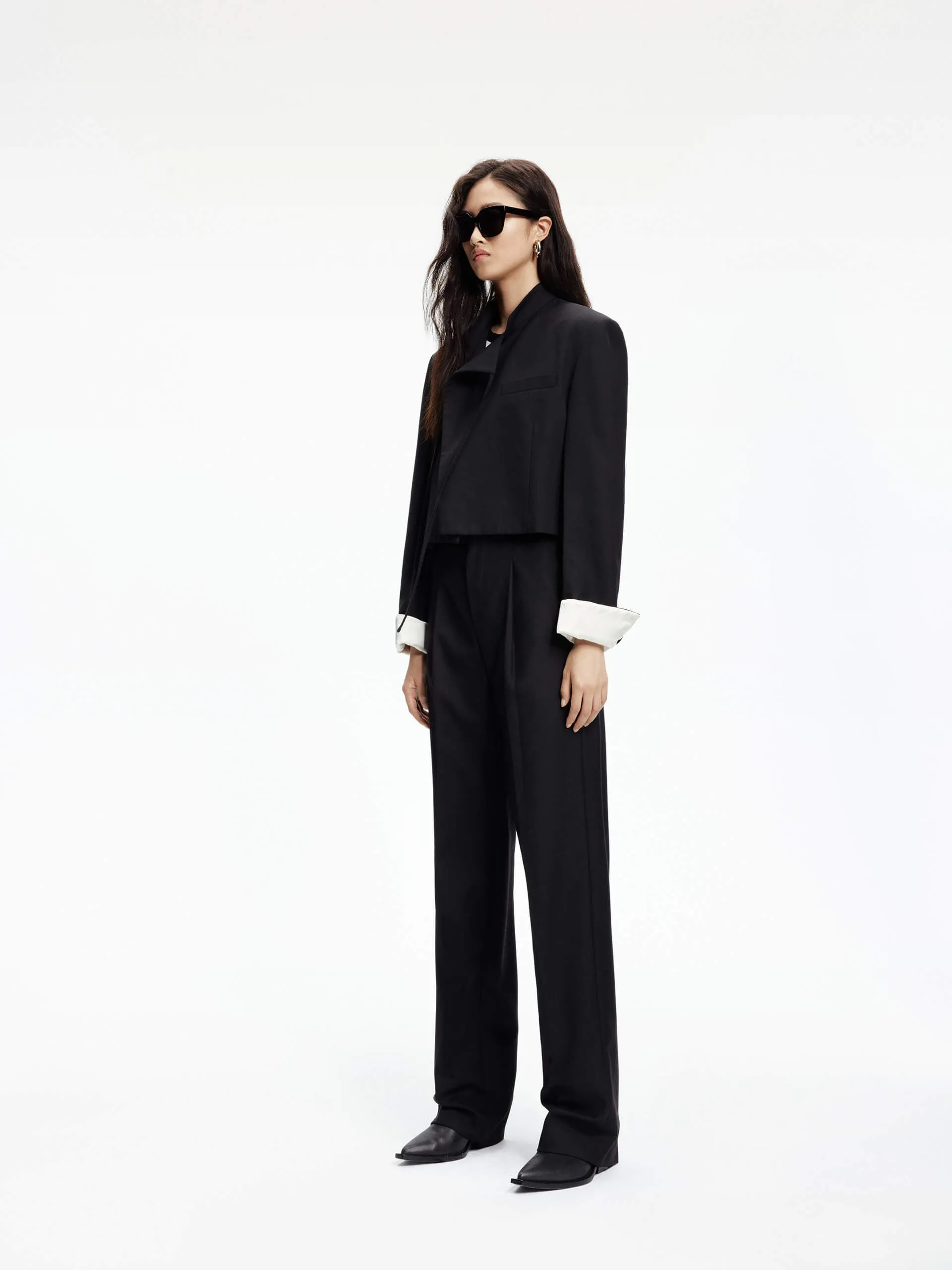 Tie Detail Cropped Jacket