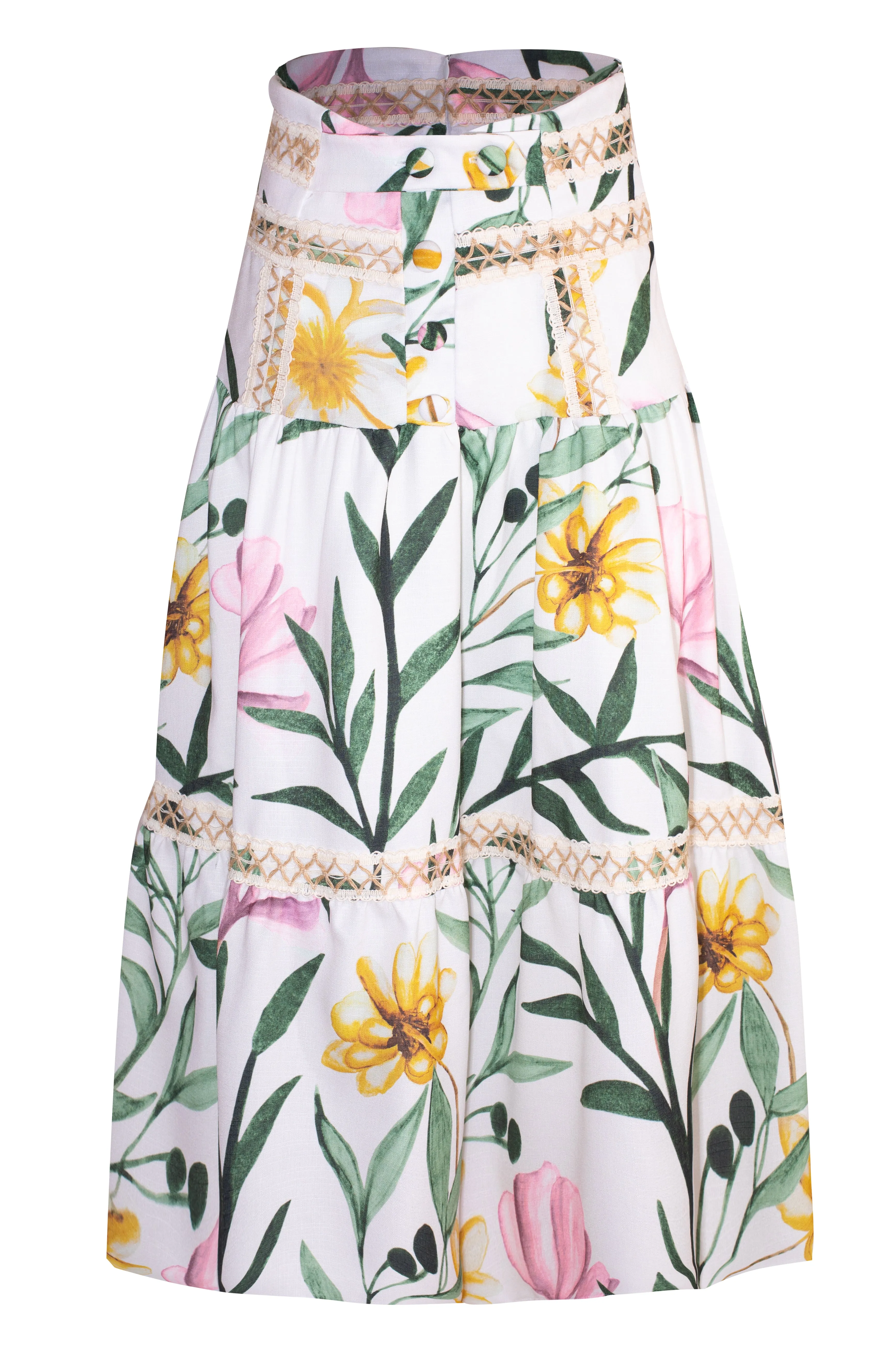 Trim Midi Skirt