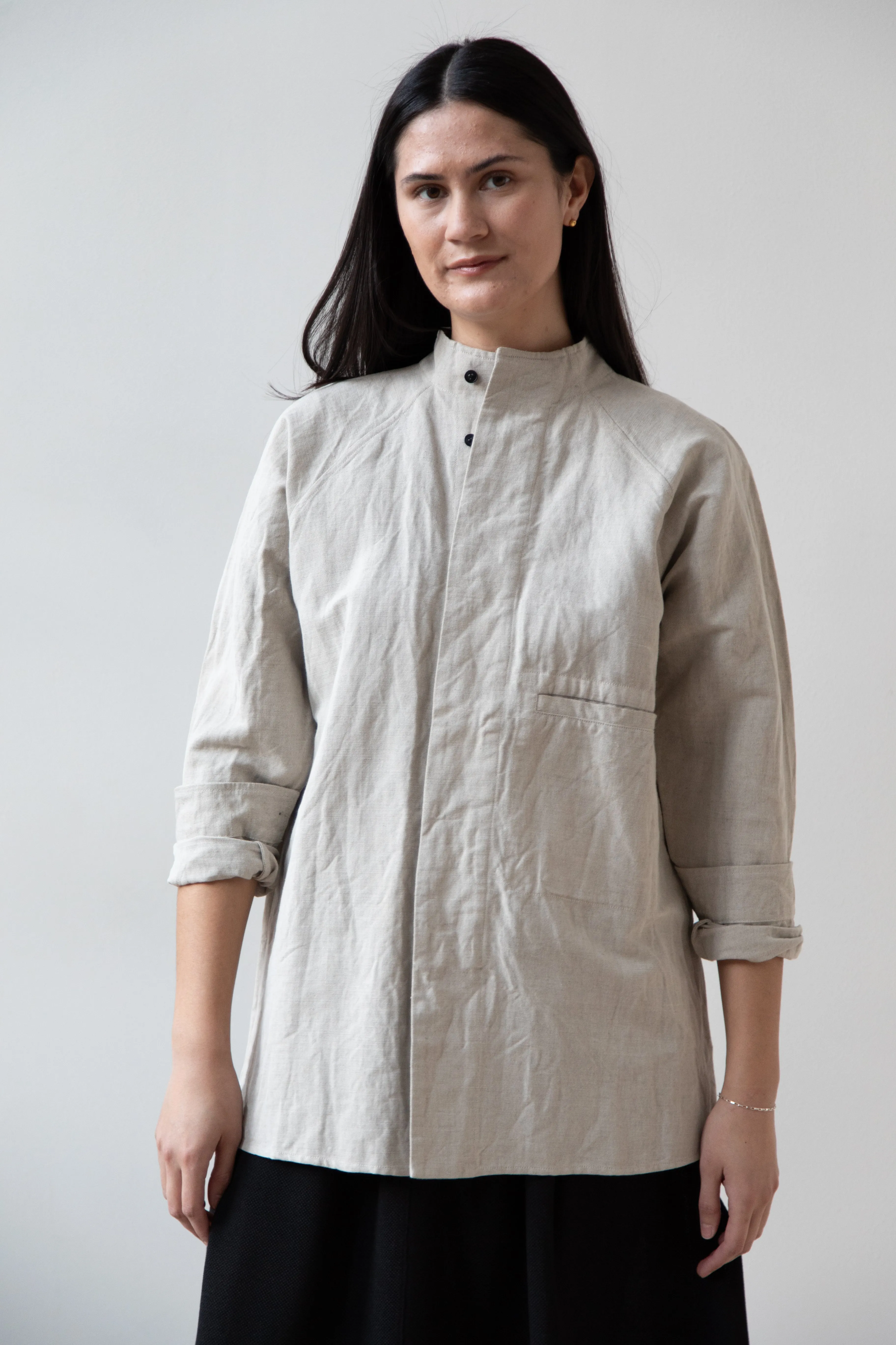 Unkruid | Stand Collar Shirt in Natural