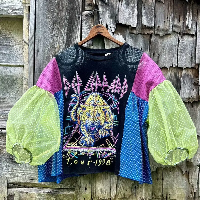 Upcycled Concert Tee featuring Def Leopard