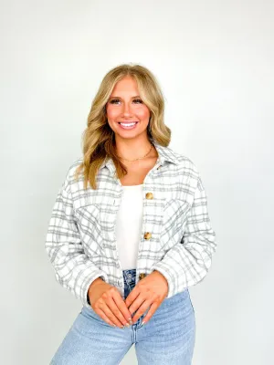 Vicki - Plaid Cropped Jacket (Grey)