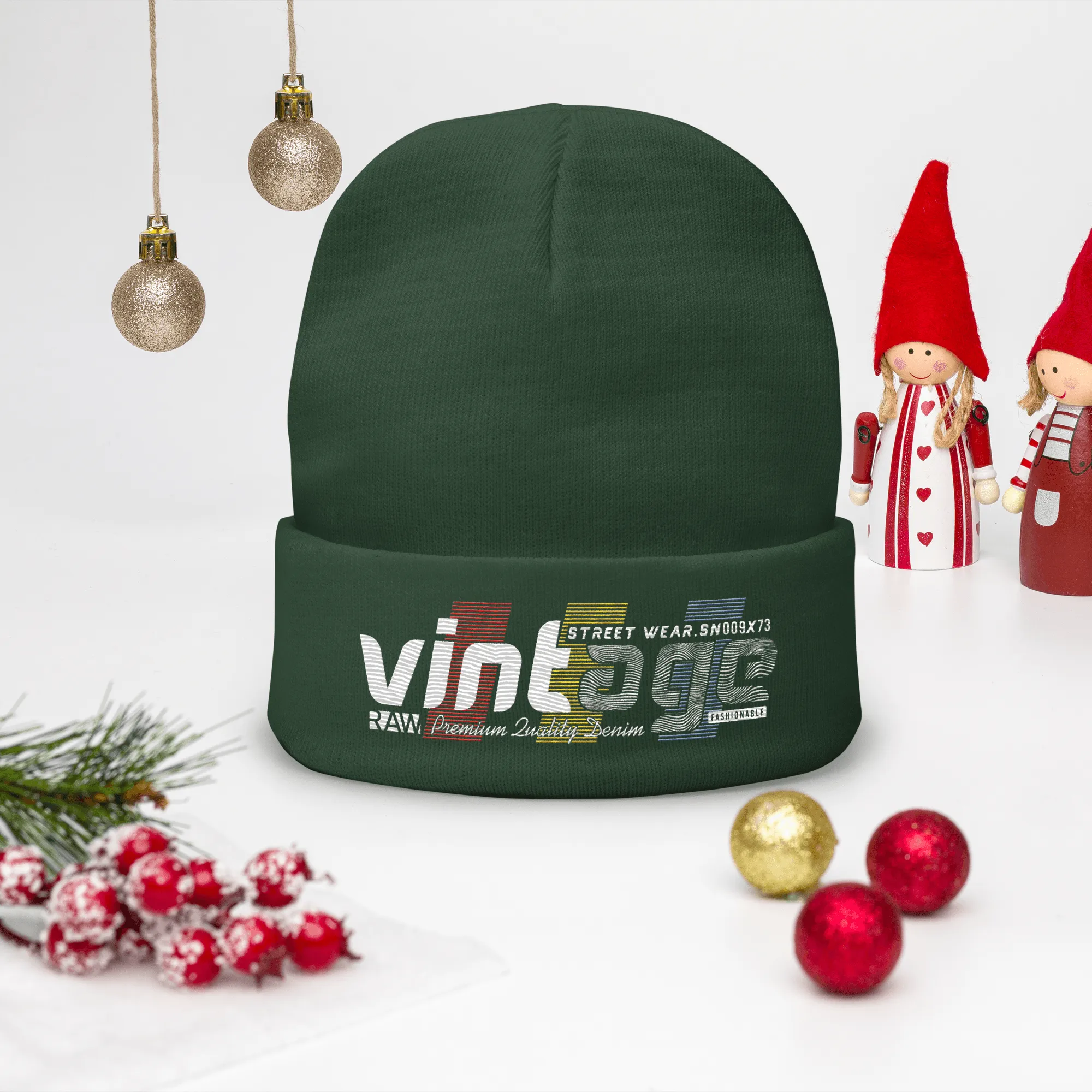 Vintage Streetwear Embroidered Beanie