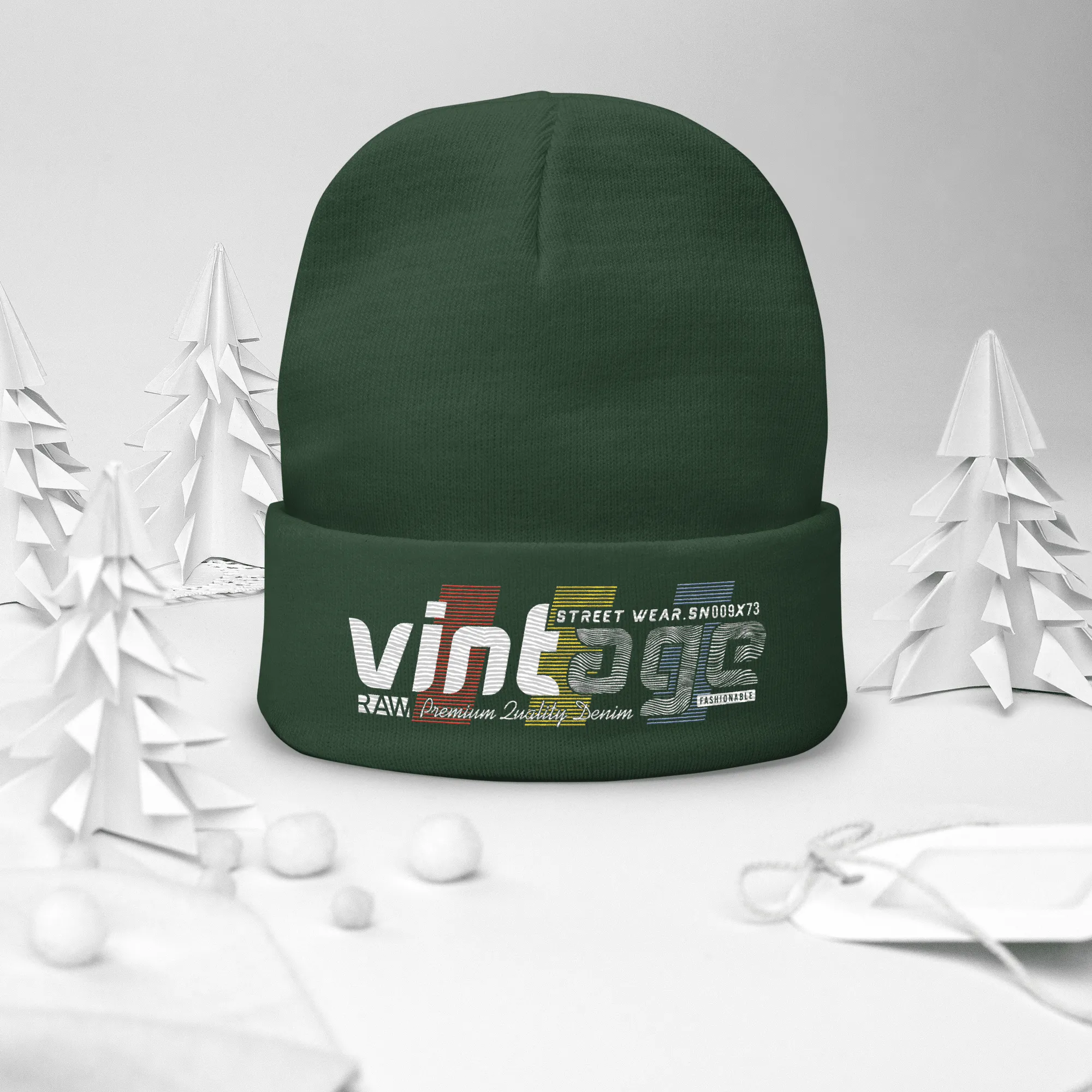 Vintage Streetwear Embroidered Beanie