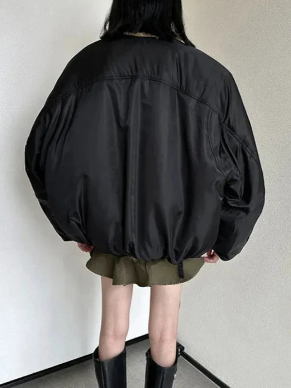Wenkouban-Winter outfits Christmas Black Shawl Collar Thick Reversible Faux Fur Jacket