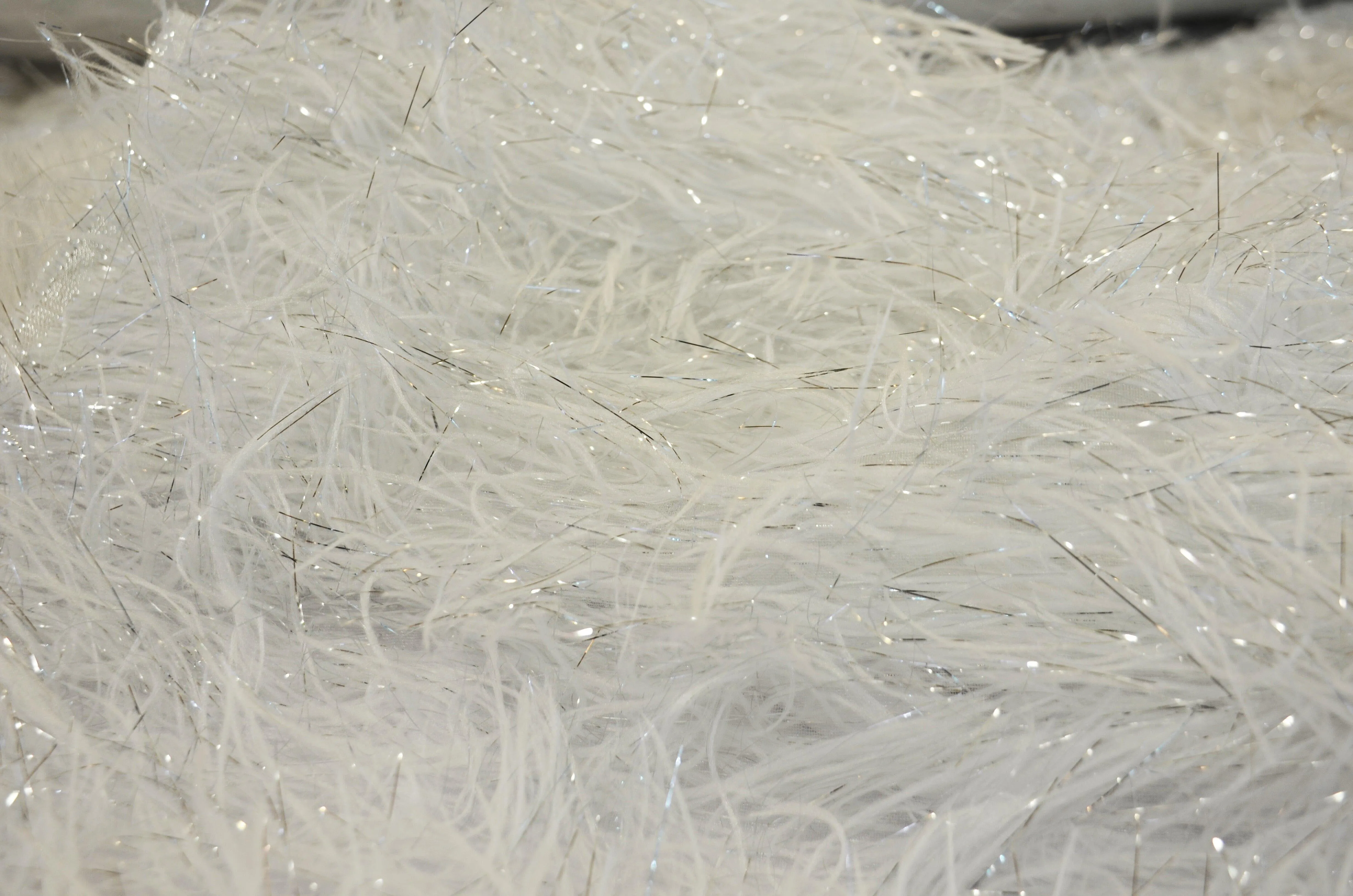White Shaggy Brocade | White Metallic Eyelash Fabric | White Uragiri Lame | Non Stretch Lurex for Costume, Cosplay Top Dress, Apparel Fabric