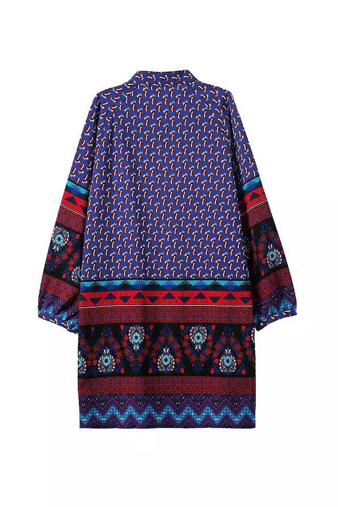 Wholesale Floral Print Folk Shirt Dress