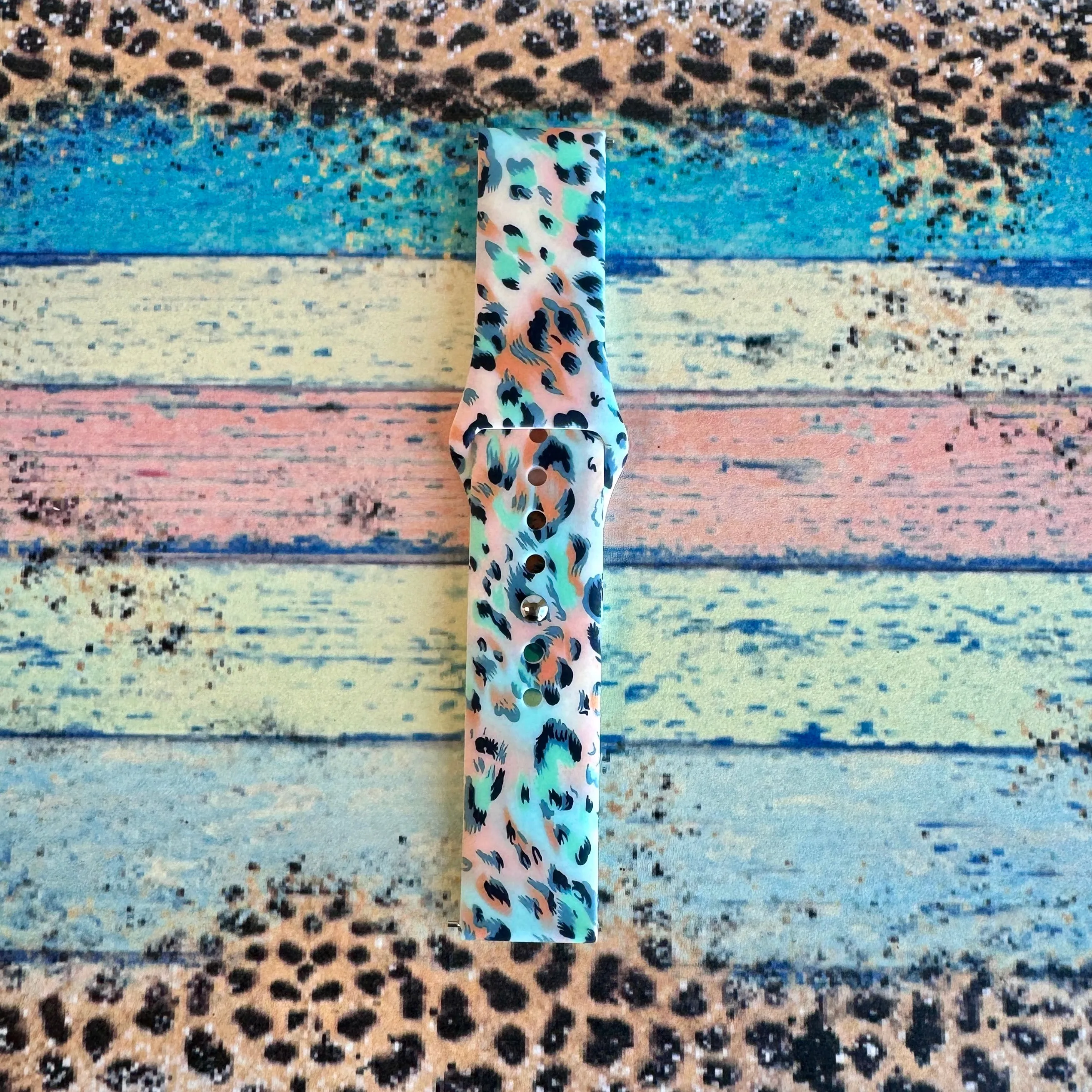 Wild Turquoise Leopard Print Silicone Band For Fitbit Versa 1/2