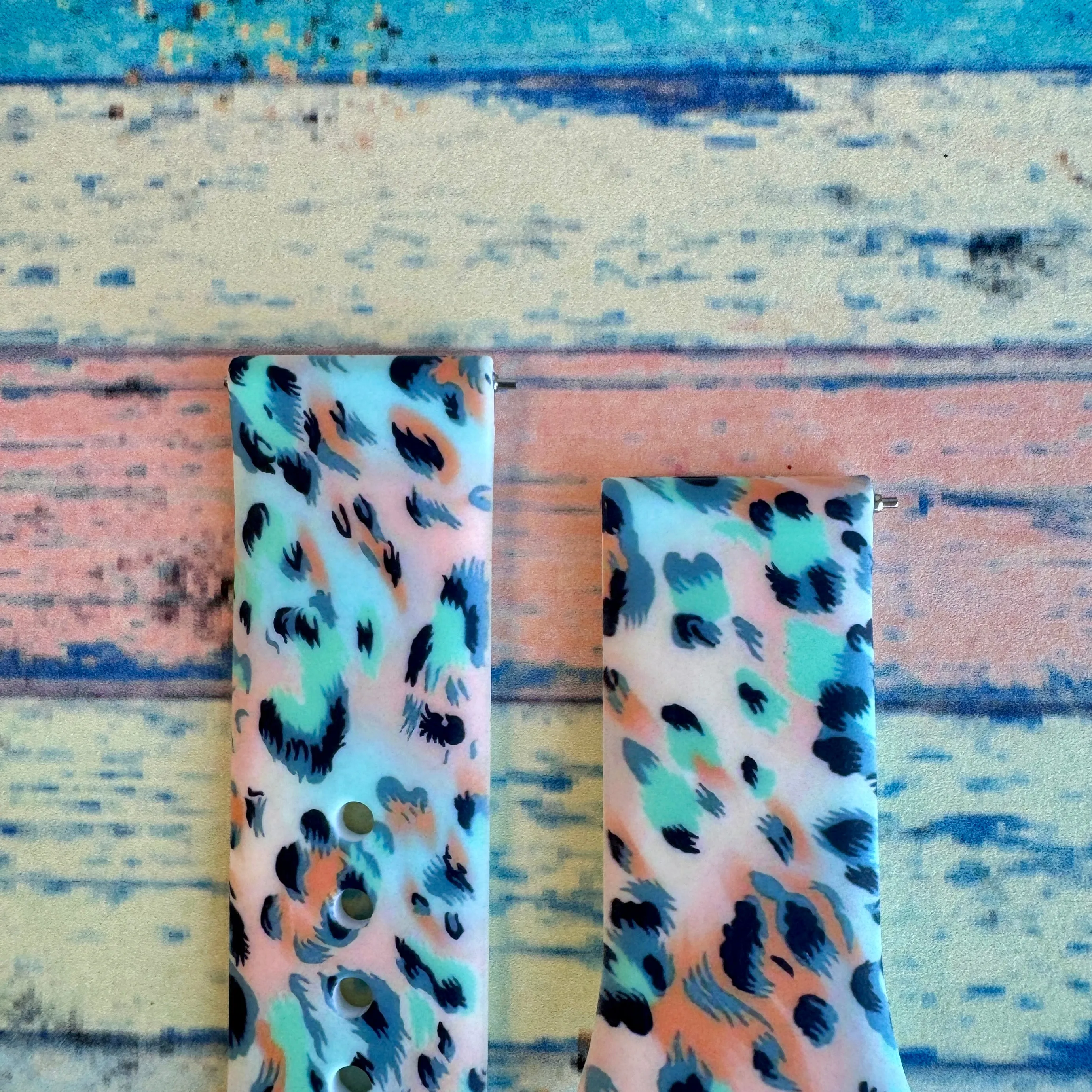 Wild Turquoise Leopard Print Silicone Band For Fitbit Versa 1/2
