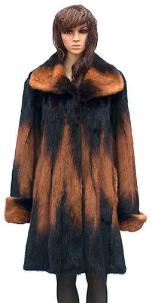Winter Fur - W59Q06WKT Women's 3/4 Mink Jacket in Whiskey