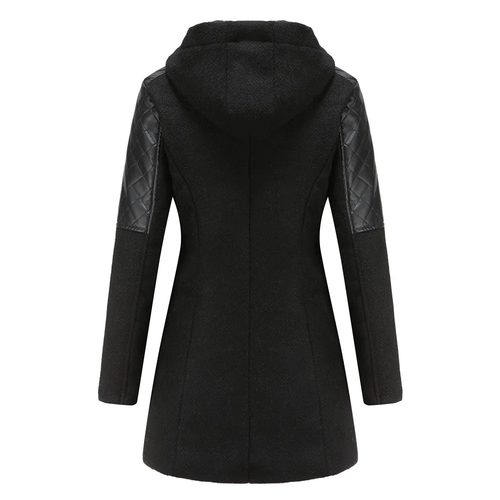 Women Solid color Hooded Coat