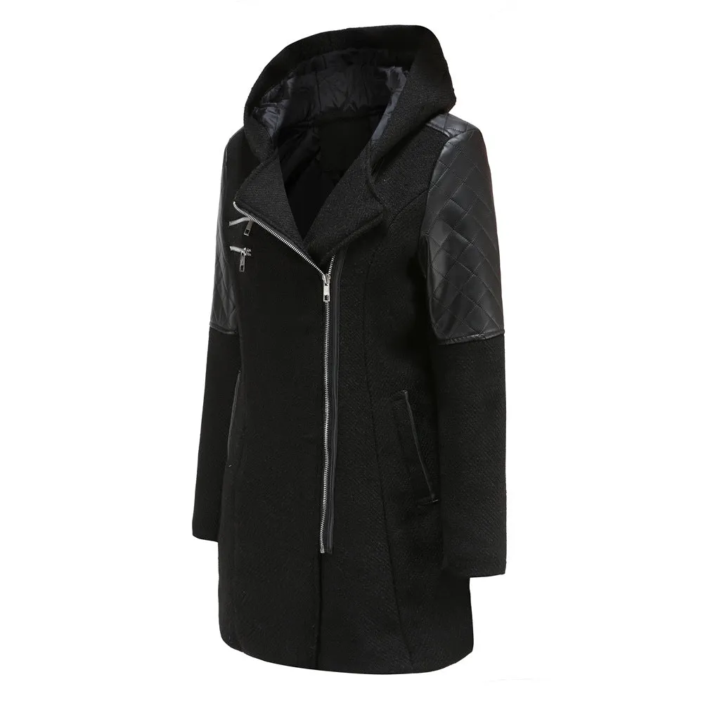 Women Solid color Hooded Coat