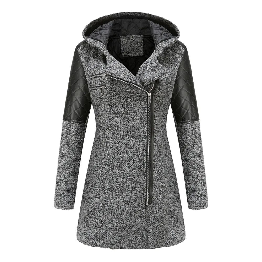 Women Solid color Hooded Coat