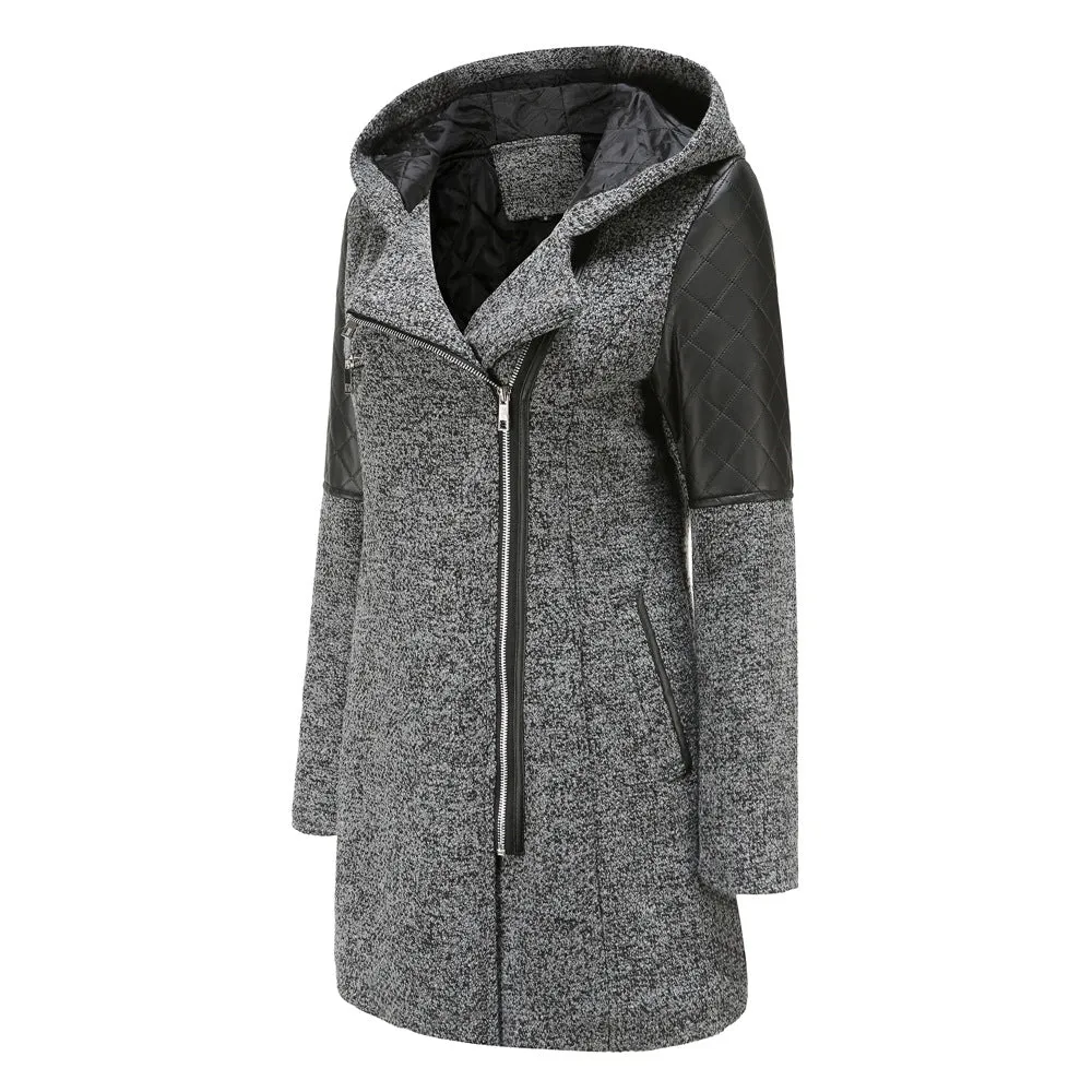 Women Solid color Hooded Coat