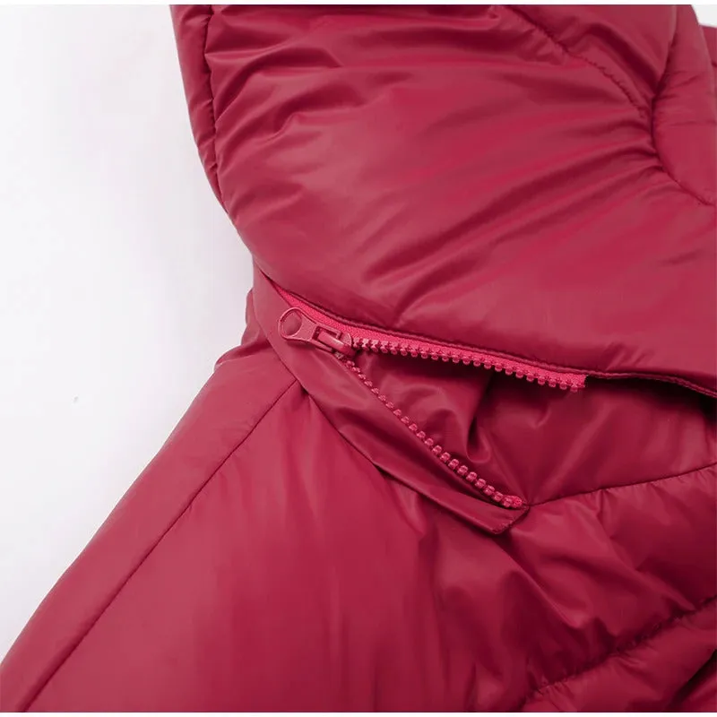 Women Thicken Hooded Down Overtised Cotton Jacket Fashion Long Sleeve Lapel Women's Coat 2024 Winter Lady Warm Commute Overcoat