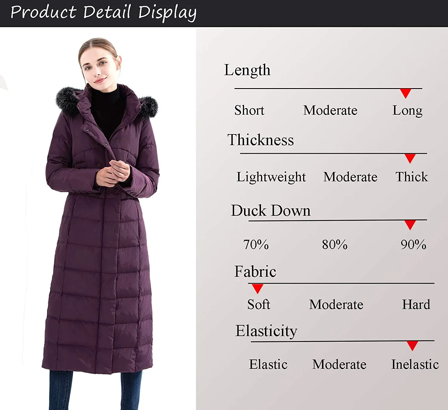 Women's Hooded Thickened Long Down Jacket