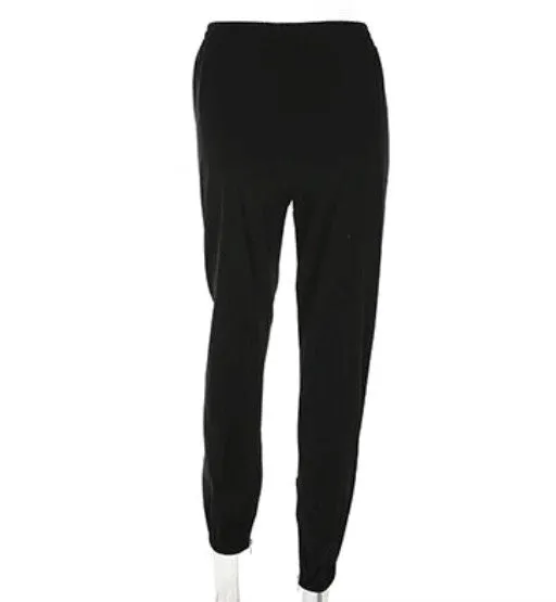Women's Spring/Autumn Elastic High-Waist Pants With Front Zippers