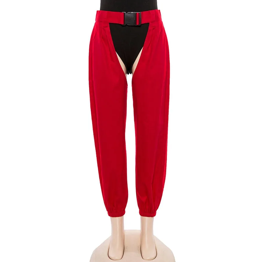 Women's Summer Ankle-Length Hollow Out Loose Cargo Pants