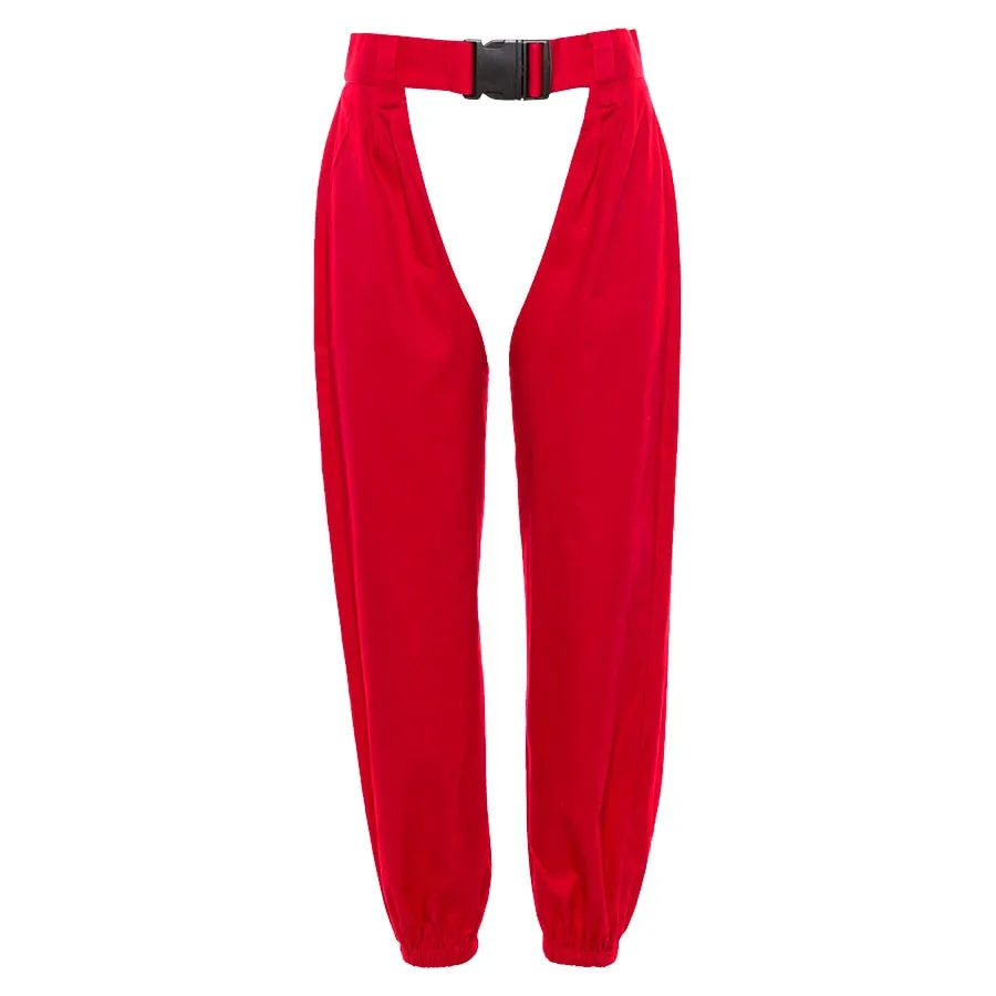 Women's Summer Ankle-Length Hollow Out Loose Cargo Pants
