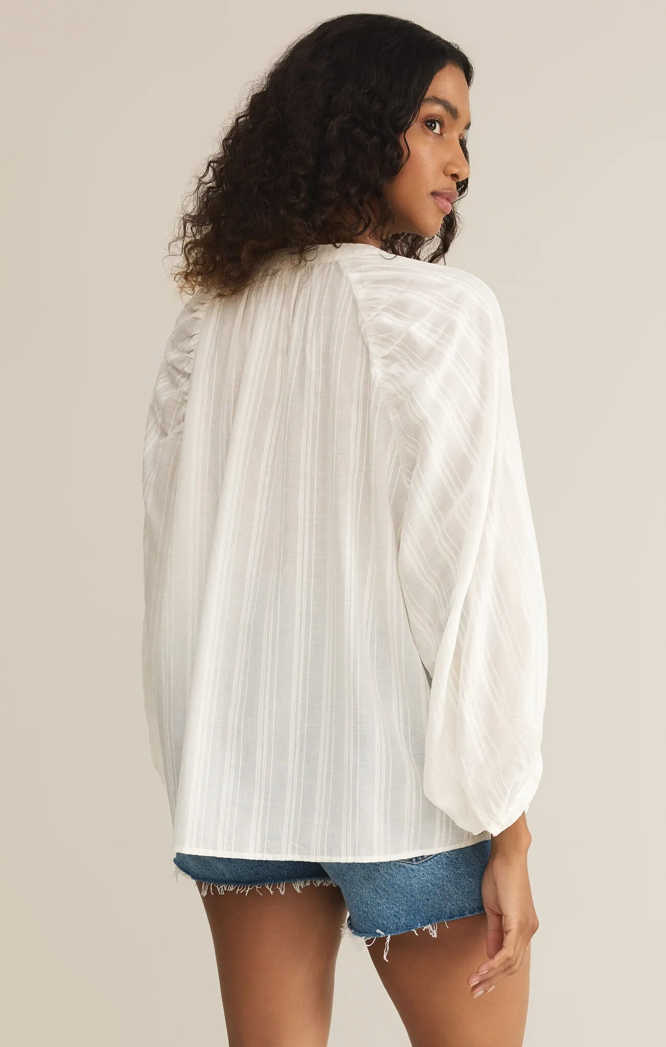 Wren Button Up Top - White