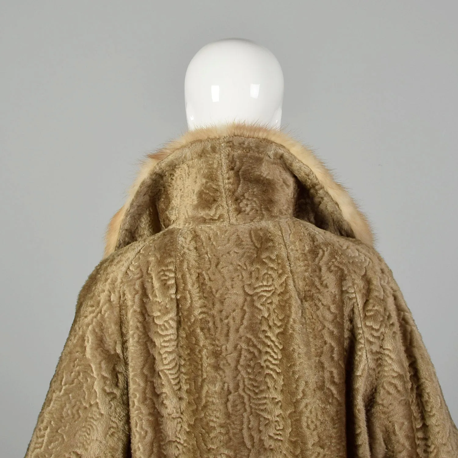 XL 1950s Faux Fur and Real Fur Coat